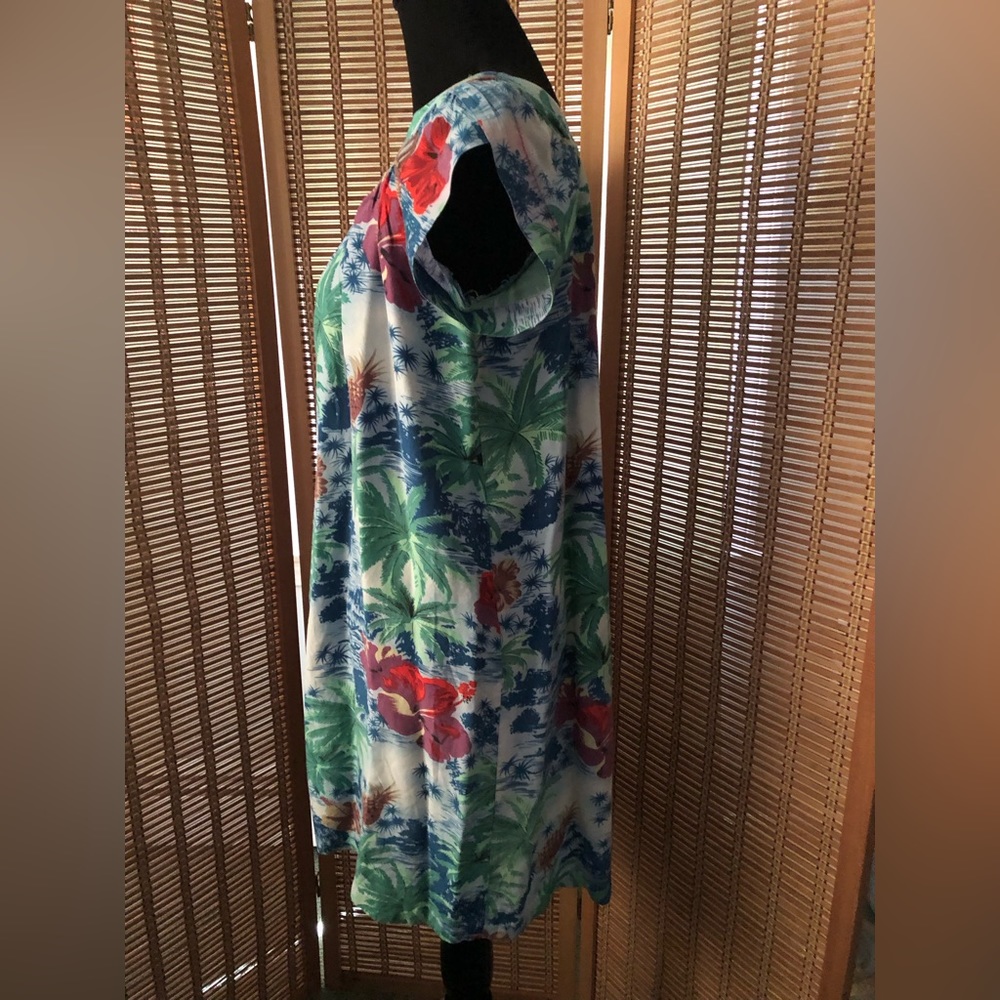 LOT of 2: Vintage 70s Hawaiian muumuu and GAP Hawaiian floral print women's top - Picture 3 of 14